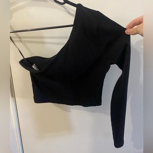 Black Zara one shoulder top
